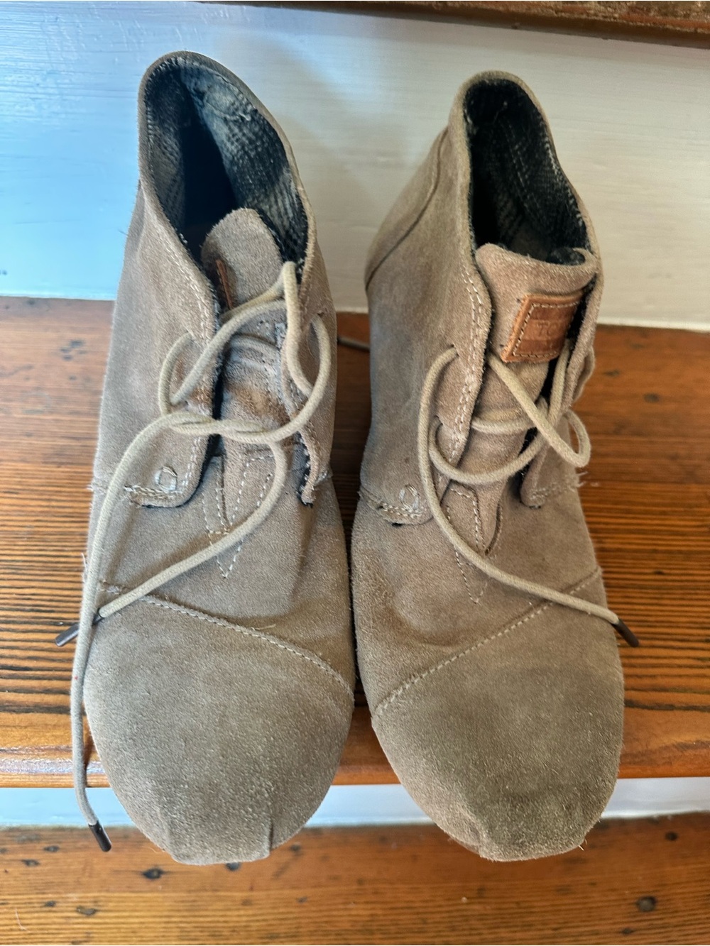 Toms Women's Taupe Suede Ankle Boots 9